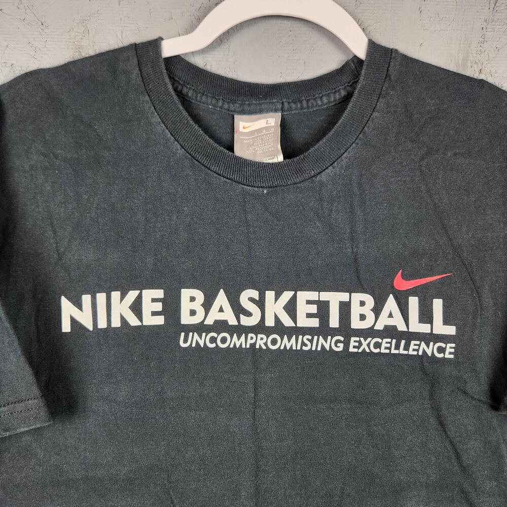 Vintage Nike Basketball Shirt Mens Large Black Graphic Logo Swoosh Sports Y2k